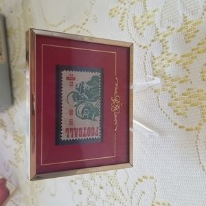COLLECTIBLE Framed Stamp Football